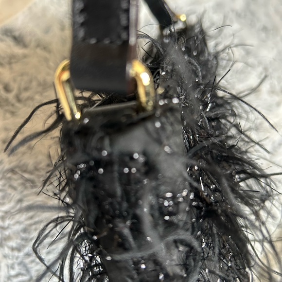 Frances Valentine Black Feathered Women's Bag - Picture 7 of 15